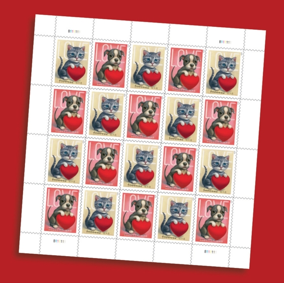 USPS Office 0 Forever 2023 Love Stamps Kitten Puppy First Class